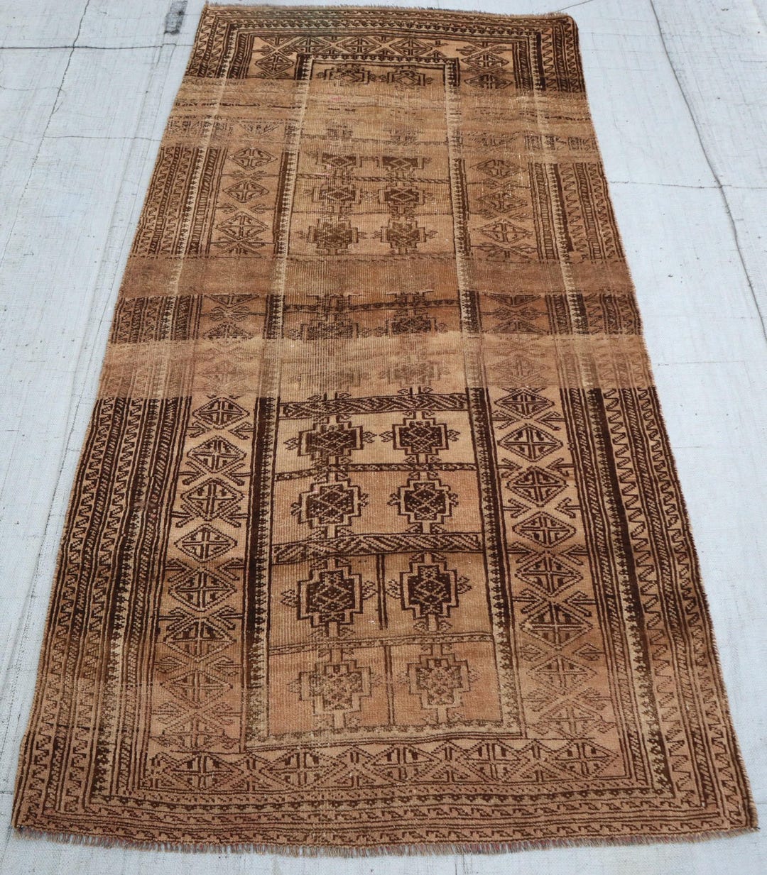 Rug Design Guide Hand-knotted Afghan Turkmen Rug, Geometric Diamond Design, Low Pile ...