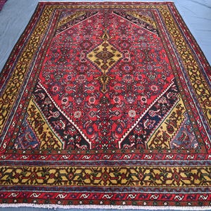 Afghan Handmade Rug, 9.8 x 6.7 ft, Vintage Area Hand Knotted Rug, Beautiful Rug, Veg Dyes Wool Oriental tribal rug, Living Room Rug, 7x10