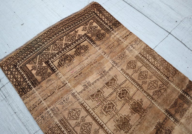 Rug Design Guide Hand-knotted Afghan Turkmen Rug, Geometric Diamond Design, Low Pile ...