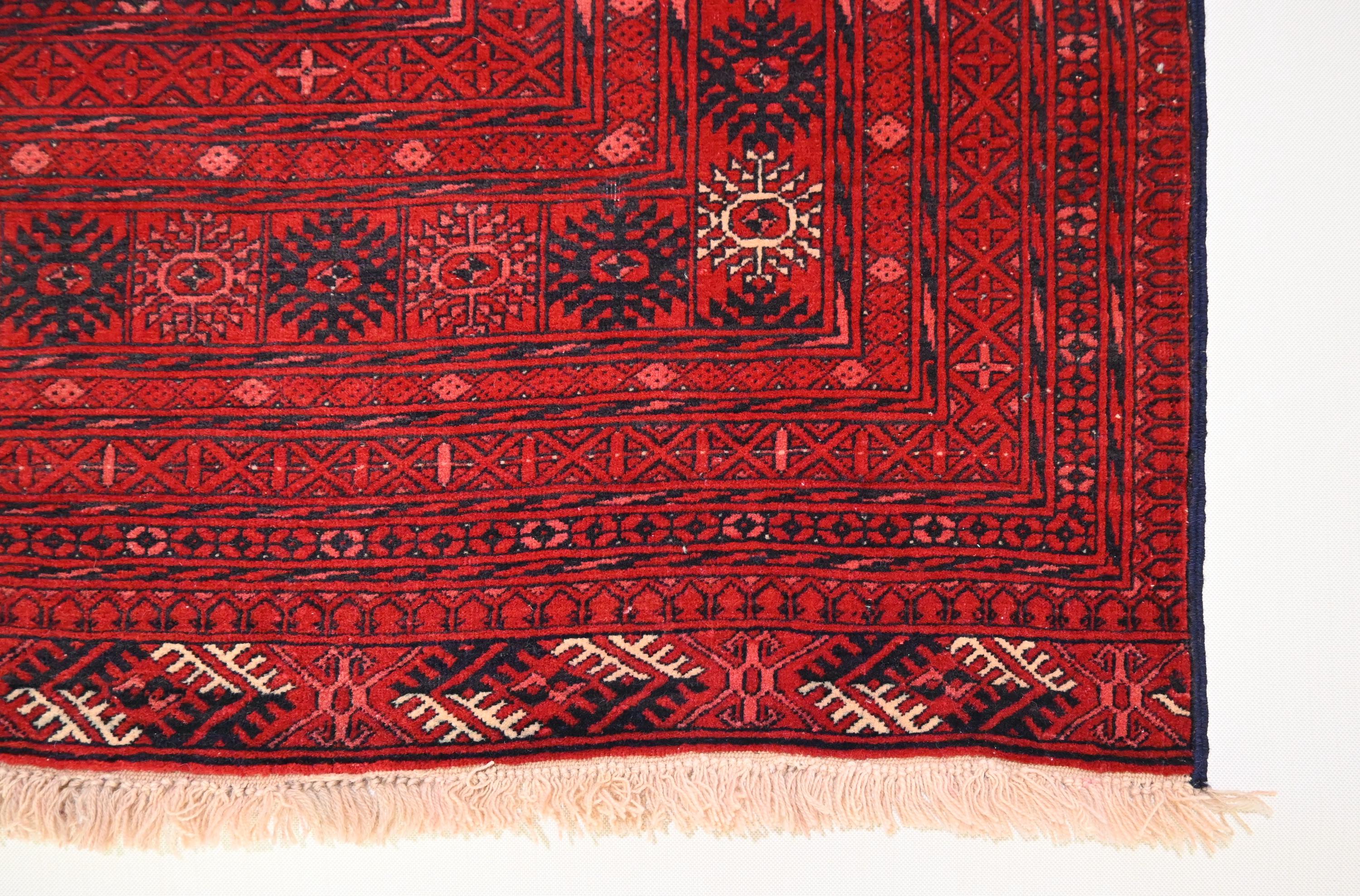 7x9 Vintage Afghan Rug, Hand-knotted Wool Turkmen Rug - Etsy