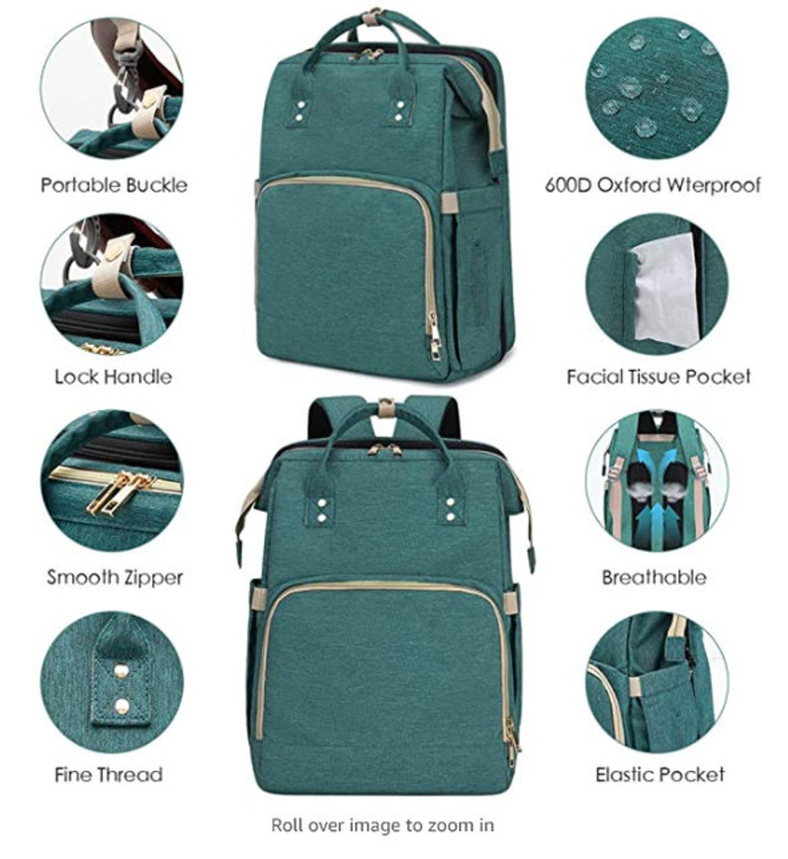 3 in 1 Travel Foldable Baby Bed Diaper Bag Backpack Etsy