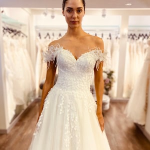 Wedding Gown,Wedding Dress,Bridal Gown, Bridal Dress, Boho Bridal Gown, Tulle Wedding Gown, Lace Bridal Gown, Ivory Bridal Gown