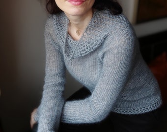 Knitting Pattern - Bottom-Up Sweater – In the round - Pullover Jumper - Knit Pattern Lightness – Simple and Elegant - English and Polish