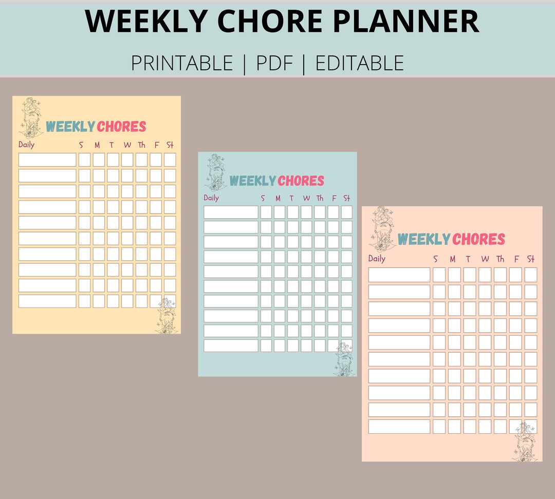 Editable Cleaning Schedule | Printable | Daily, Weekly Cleaning Planner ...