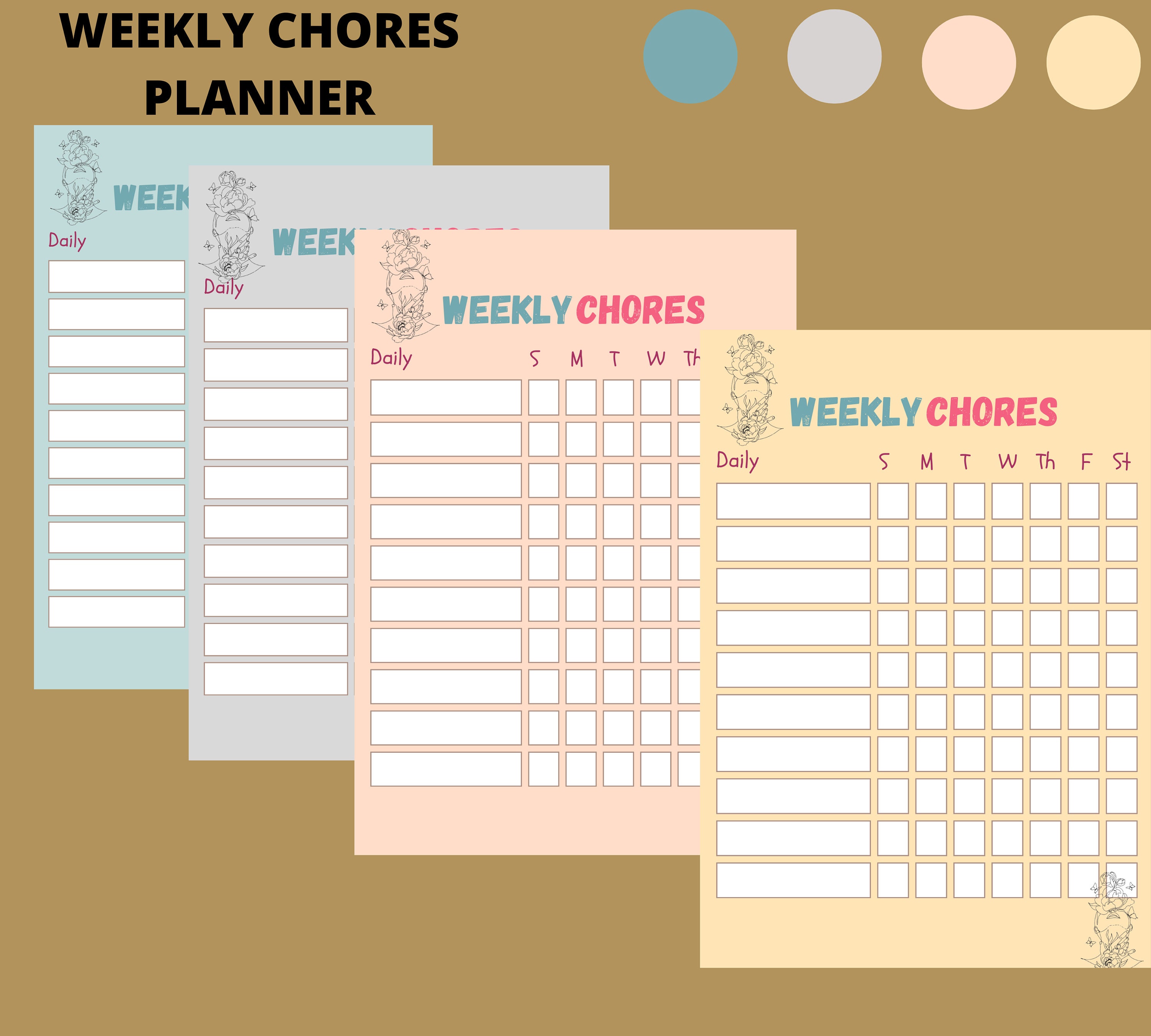 Editable Cleaning Schedule | Printable | Daily, Weekly Cleaning Planner ...
