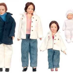 1:12 Scale  Modern PORCELAIN DOLL FAMILY g7629 Dollhouse Miniatures