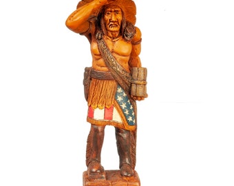 Details about   Gallagher 6' Cigar Store Indian OLD WEST COWBOY DUDE Hand Carved Sculpture GRAY 