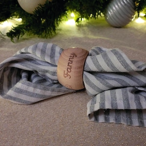 Anillo de madera personalizado para servilletas - Bodas - Bautizos - Navidad - Cumpleaños - Comidas familiares