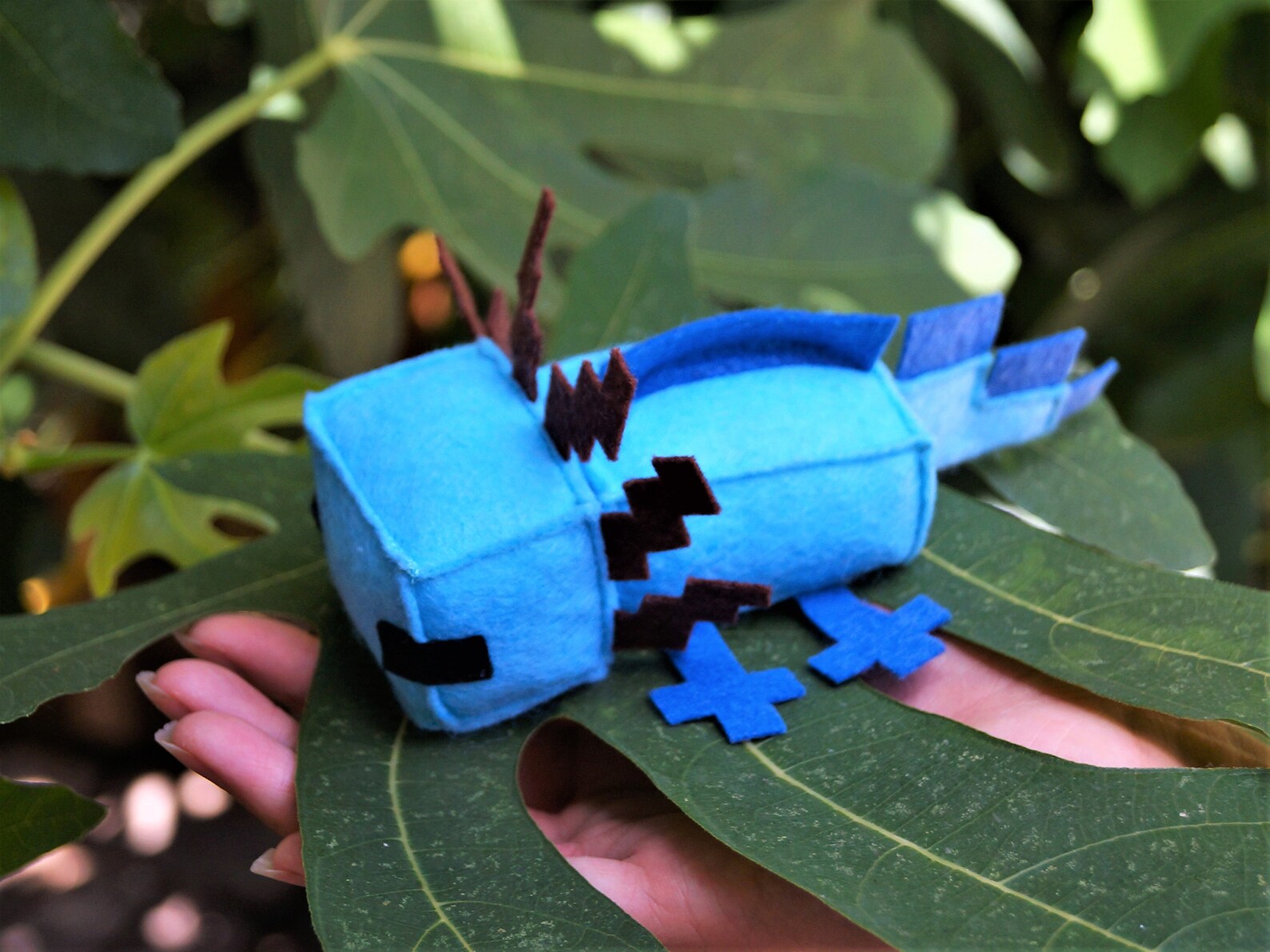 Minecraft Axolotl blue Mini plush toy 6 Etsy