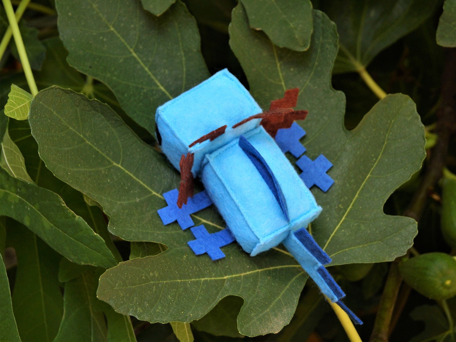 Minecraft Axolotl blue Mini plush toy 6 | Etsy