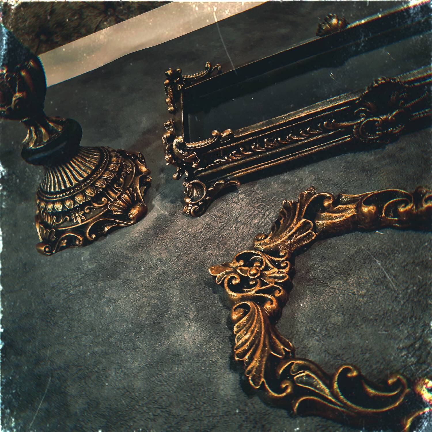 Ophelia Victorian Gothic Vanity Set In Black&Gold Etsy