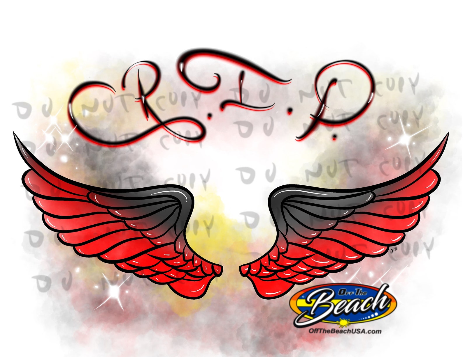 RIP angel wings for sublimation purposes black and red | Etsy