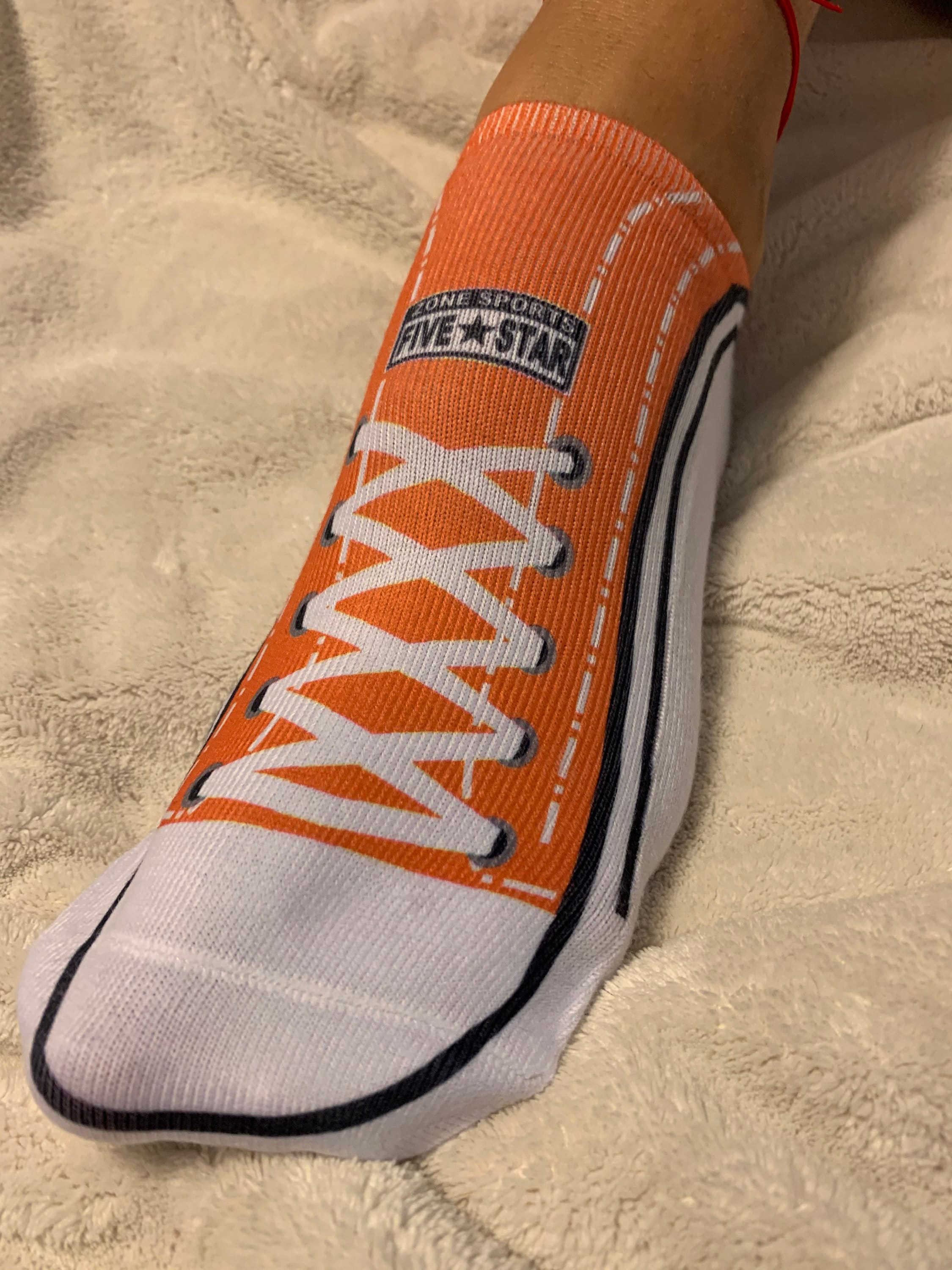 Orange no show sublimation sock file converse sock sneaker Etsy
