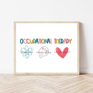 Occupational Therapy Digital Wall Art, Occupational Therapy Science, Creativity and Compassion Digital Download, OT Digital Wall Art