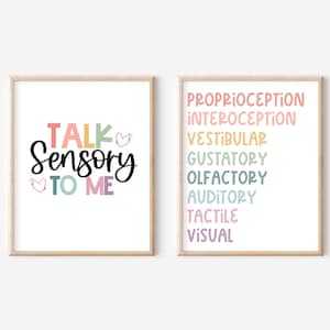 Sensory systems wall art, Occupational Therapy Digital Print, 8X10 OT room art