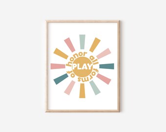 Digital Play Art, Honor All Forms Of Play Digital Print, Occupational Therapy Room Art, Play Therapist Wall Art