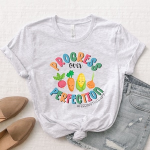 Progress Over Perfection Food Therapist Tee, Occupational Therapy Shirt, Speech Therapist Tee, SLP Shirt, Dietician, Nutrition