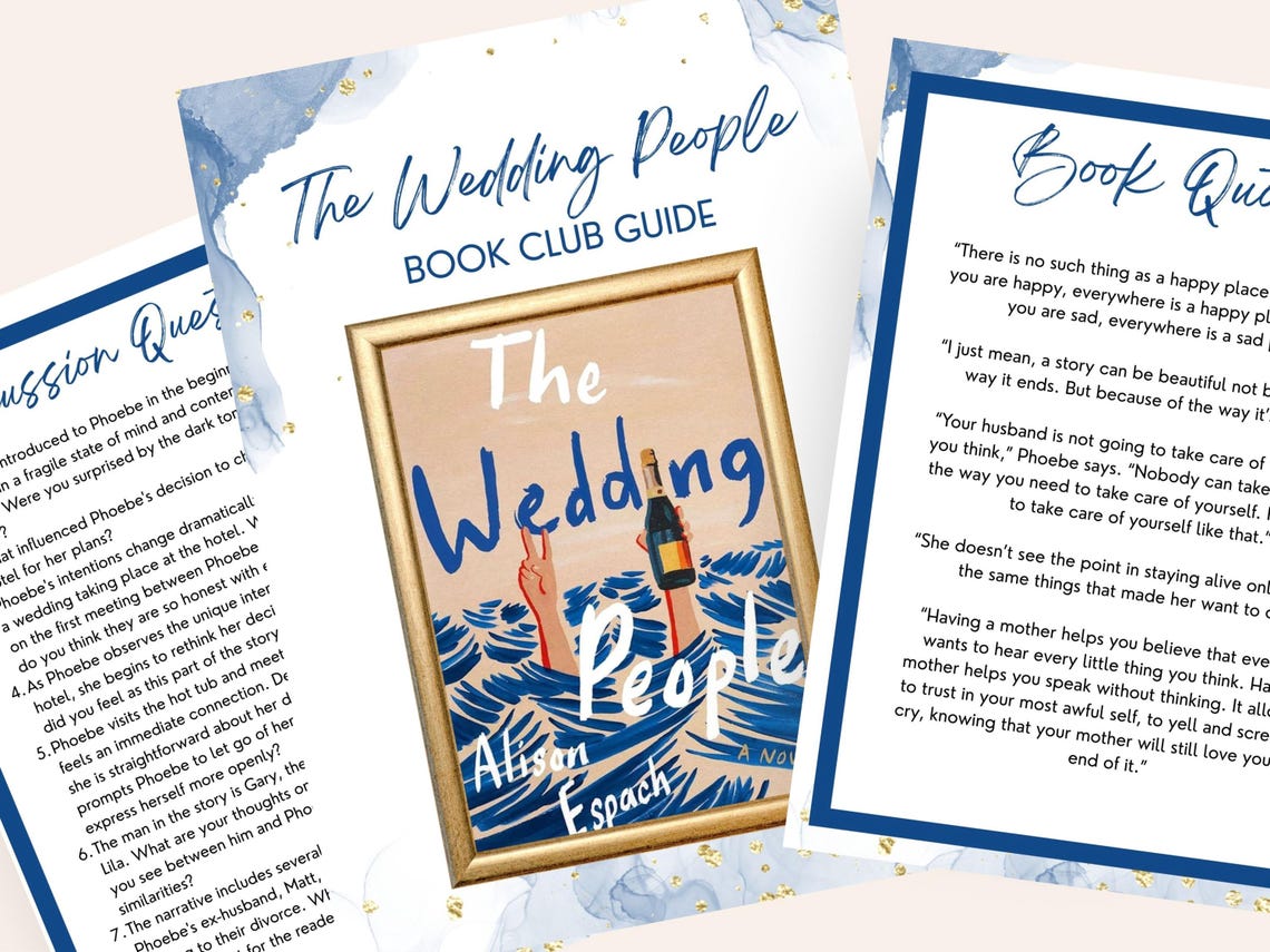 Book Club Guide the Wedding People, Book Club Discussion, Booktok