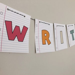 Teacher Banner Digital Download, WRITE Bulletin Board Banner, Digital Bulletin Board Banner