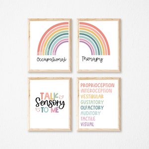 Occupational Therapy Digital Wall Art, Areas of Occupational Rainbow, Sensory Systems Wall Decor