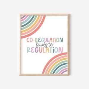 May include: A printable poster with a rainbow design and the text "CO-REGULATION leads to REGULATION".