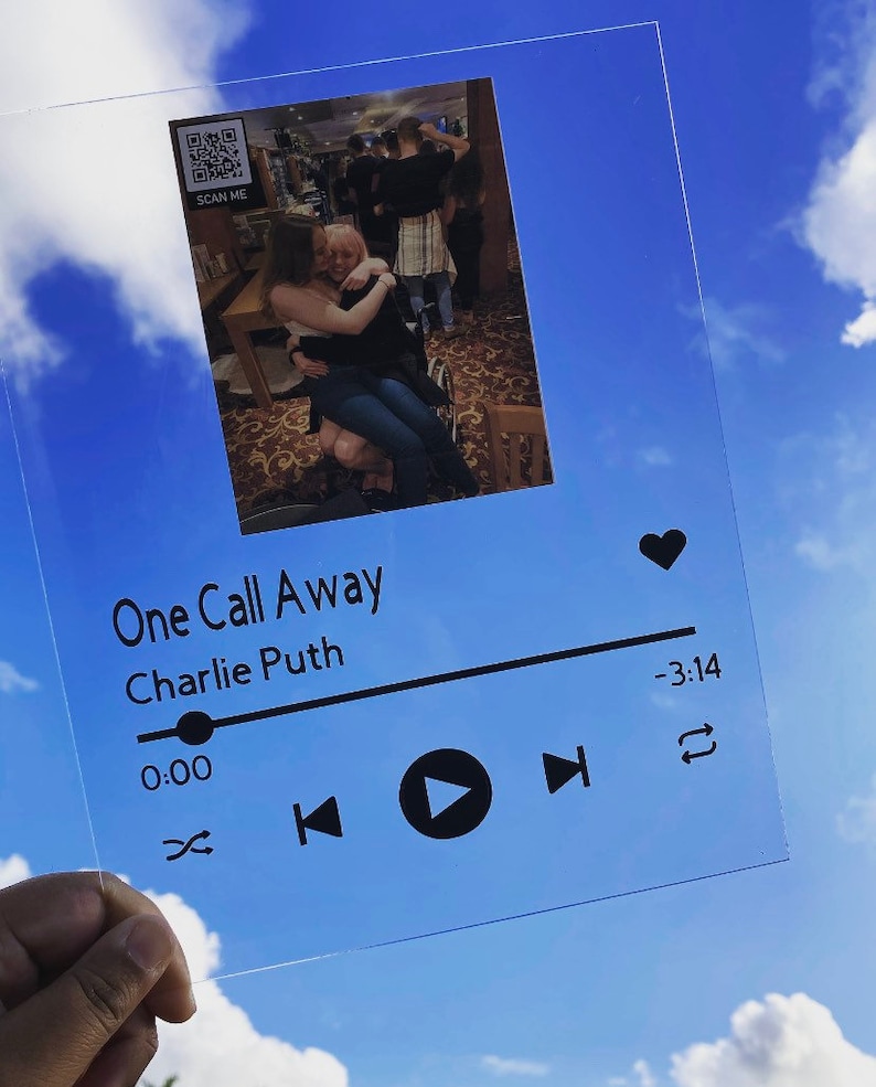 QR Code /Spotify glass Music Plaques Etsy