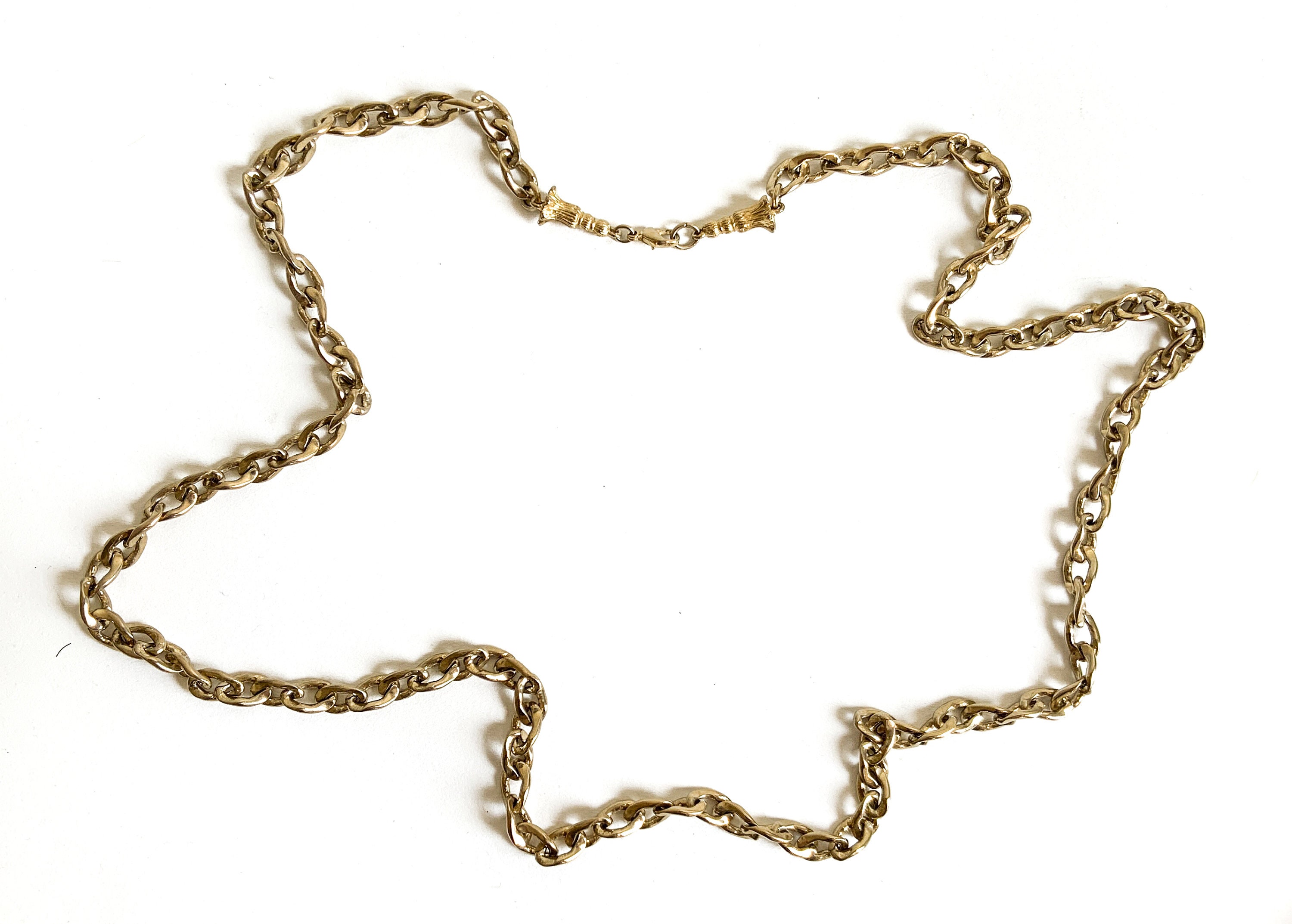 Vintage Gold Chain Tassel Belt Necklace Convertible Statement Piece 36\