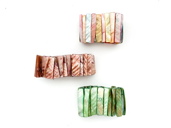 vintage abalone shell stretch bracelets / mermaid… - image 2