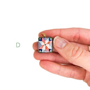 Hand Painted Charms - Star Quilt Charms, Handmade Charm Pendants D.