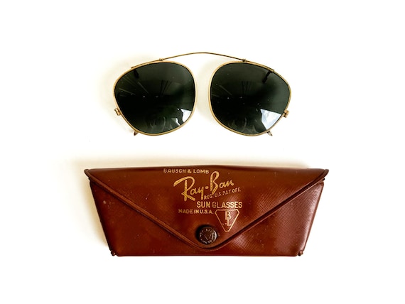 Vintage Ray-ban Snap on Sunglasses – Bausch & Lomb Gold Frame, USA