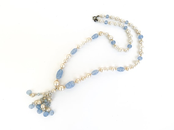 Dreamy Blue Glass Bead Necklace