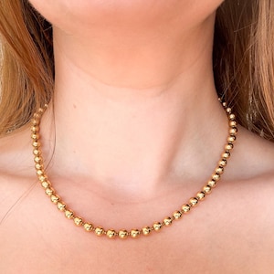 Vintage Gold Metal Ball Chain Necklace - Etsy