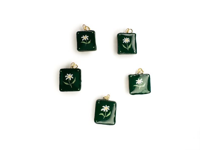 Hand Painted Charms - Star Quilt Charms, Handmade Charm Pendants image 2