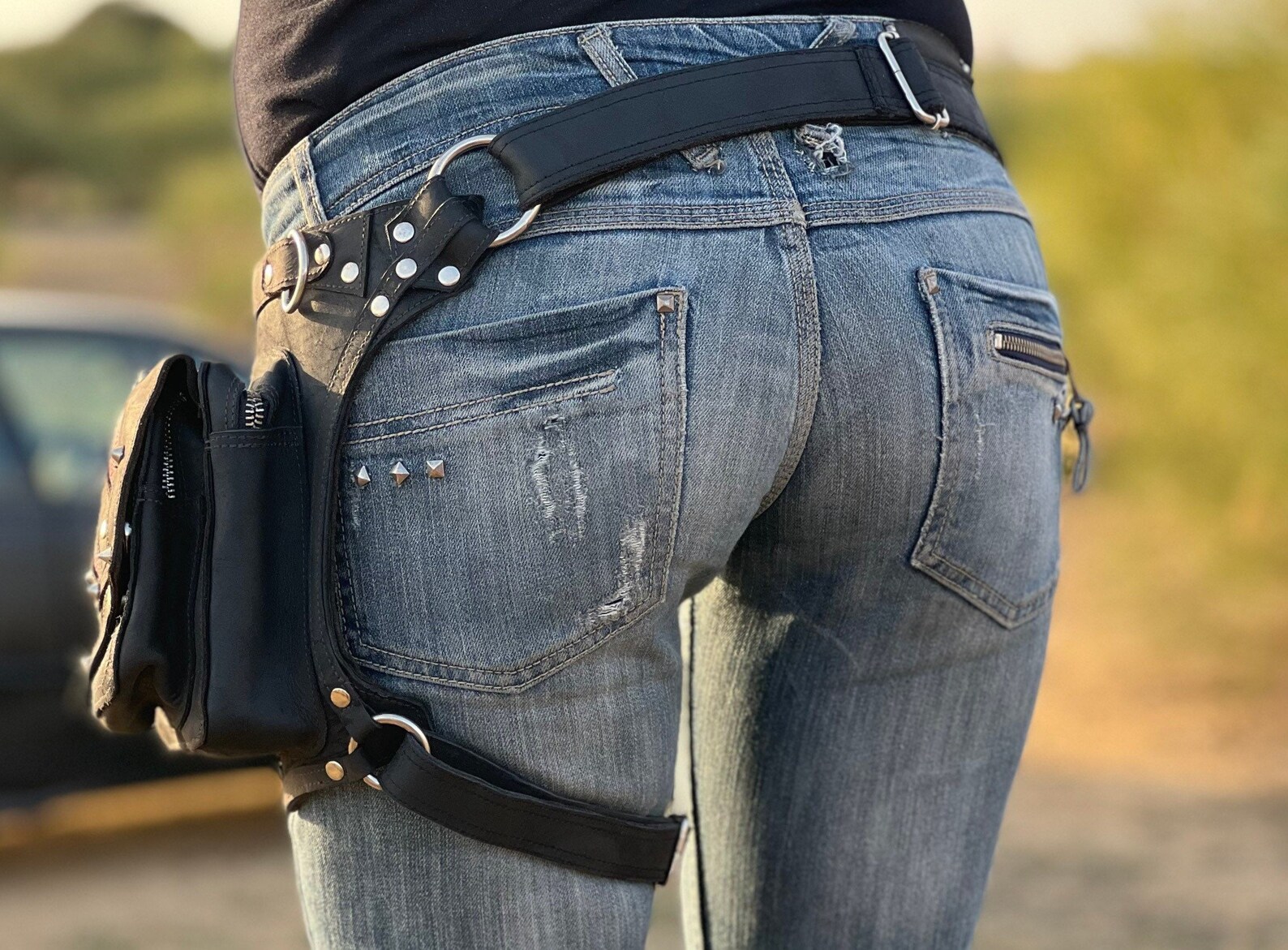 Leg Holster Hip Bag Burning Man Bag, Steampunk Hip Bag, Festival Fanny