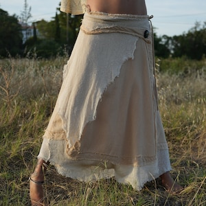 Hippie Drape Skirt, Ethnic Maxi Skirt, Fairy Skirt, Elven Clothing, Festival Clothing, Pixie Long Skirt, Cotton Wrap Skirt, Bohemian Skirt