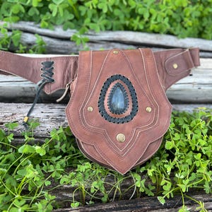 Wikinger Gürteltasche - Mittelalter Gürteltasche aus Leder - Verstellbare Wikinger Gürteltasche - Steampunk Gürtel Hippie Tasche
