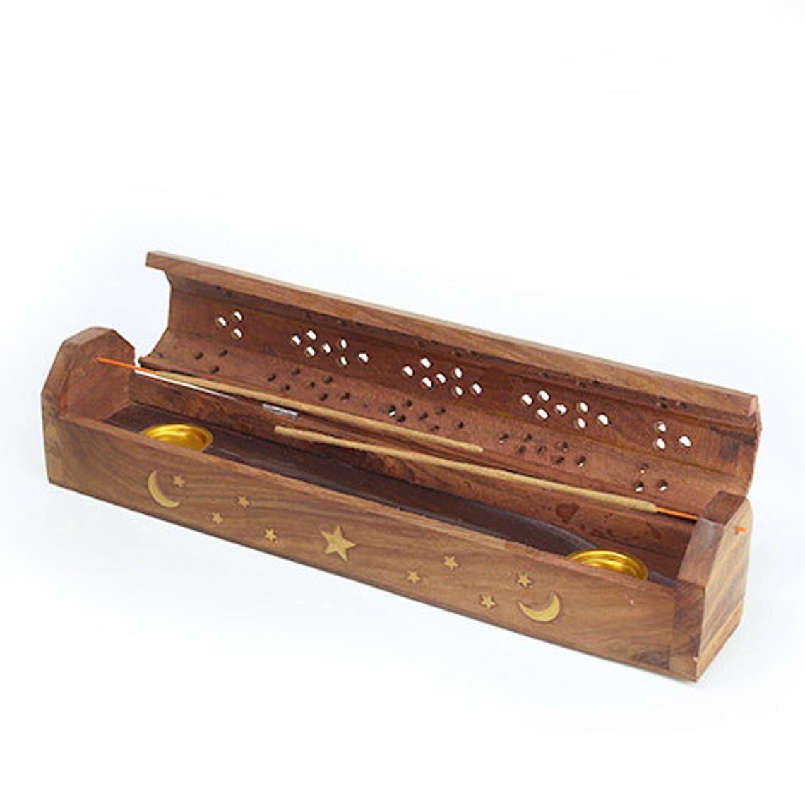 Incense Burner Wooden Box With Storage Elephant Design Etsy