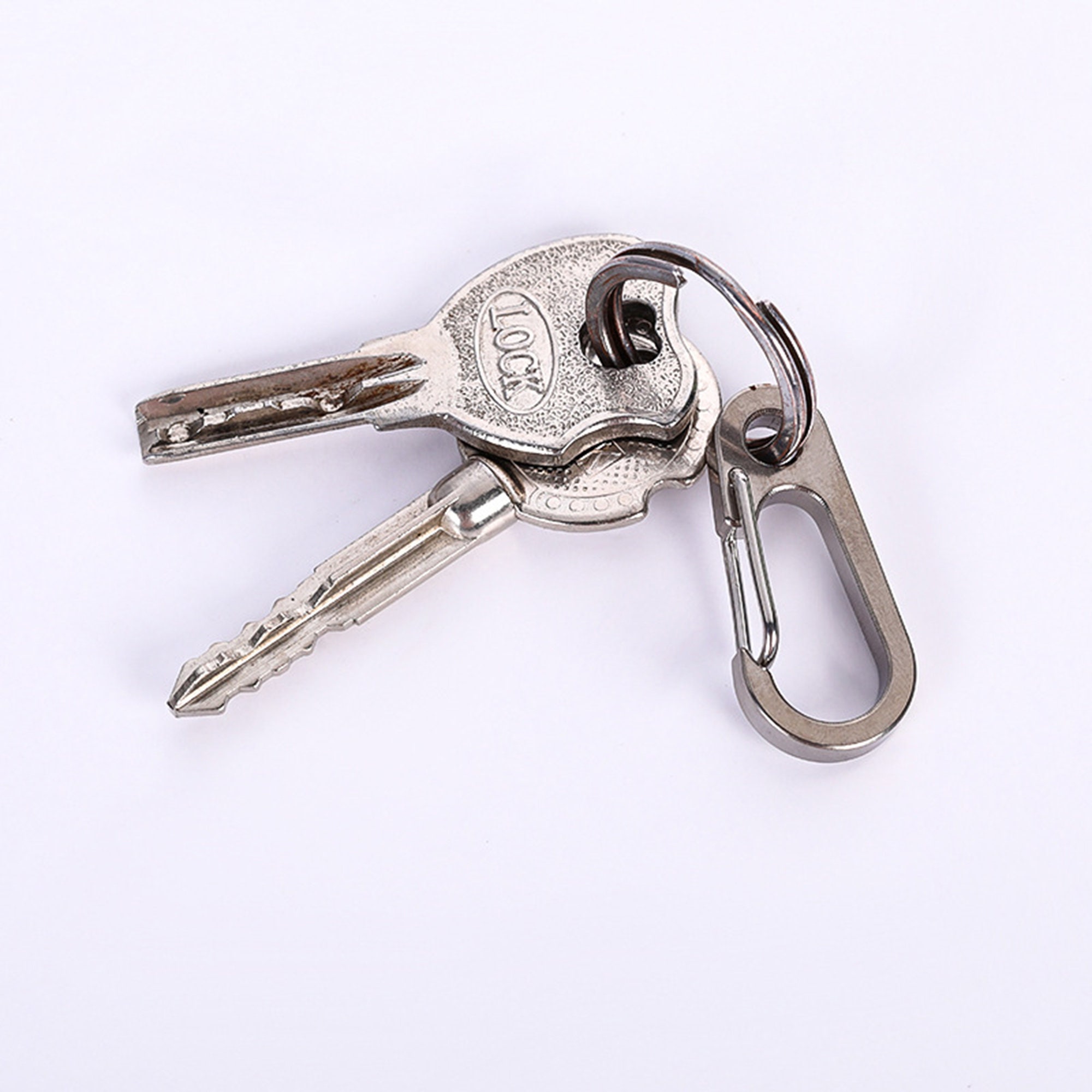 Acheter Mousqueton en titane poli, Clip pour clés, Style Business, porte- clés, pendentif