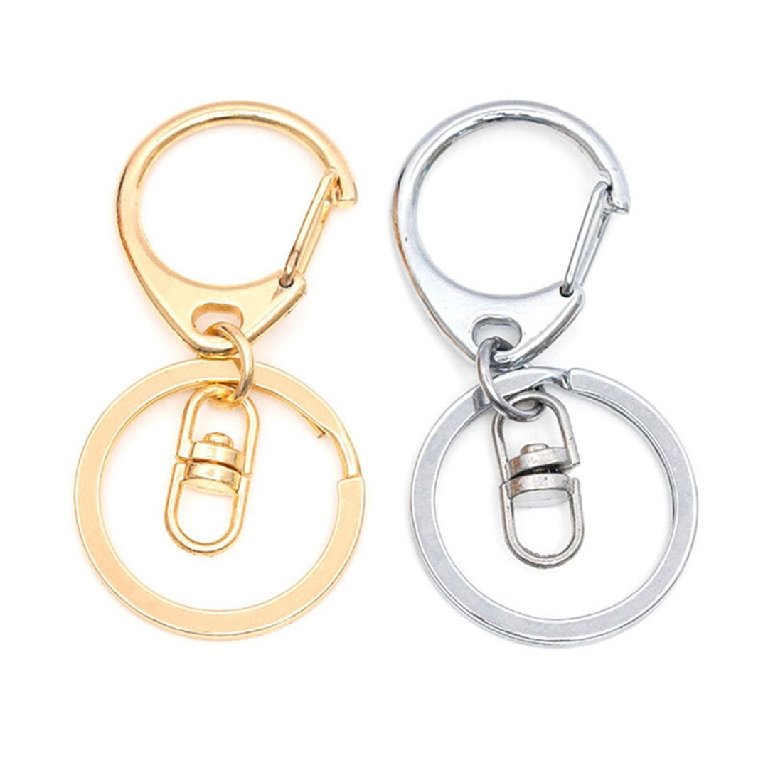 2-20-50PCS Stainless Steel Metal Keyrings Key Chain Hooks For DIY Bags Belt  Strap Pendant O Ring Connector Buckles Accessories