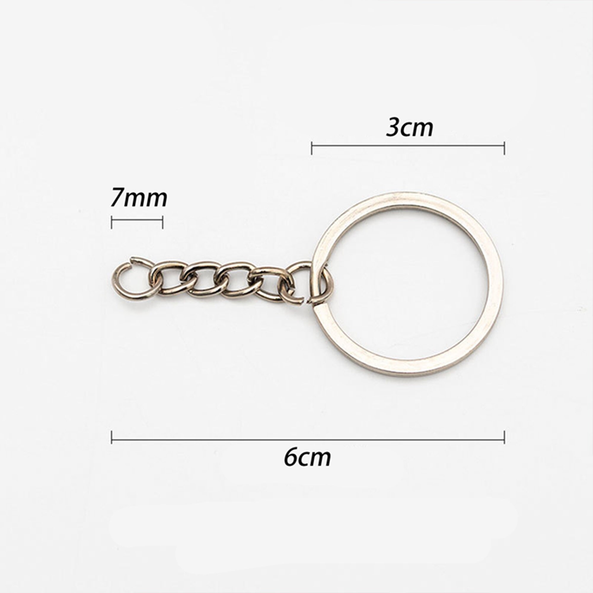 ShopTheNerdyBirdy Bulk Key Ring with Chain and Jump Ring, Nickel Plated Key Chains, Wholesale Keychains