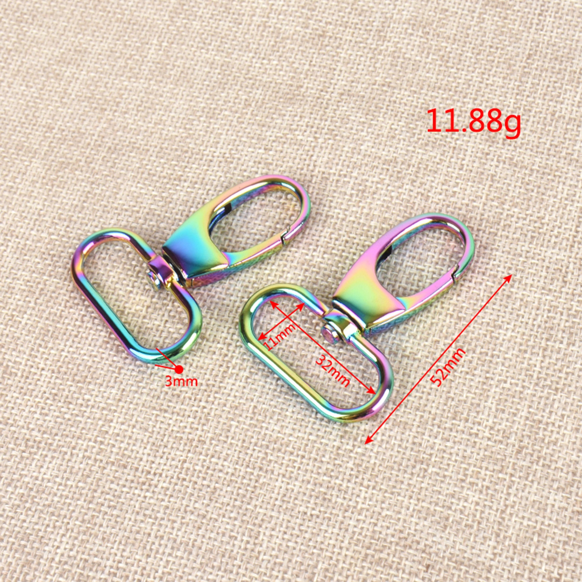 1 1/4 Inch Iridescent Rainbow Trigger Snap Hook,swivel Hooks Hardware Hook  for Sewing 