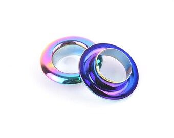 30pcs différentes tailles Rainbow Grommets Sac à main Métal Matériel Accessoire Rond Œillets