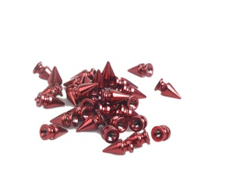 10/50 Stück 7x13mm Spike Stud Metall Gewinde Kit Rivetback Punk für Choker und Handtasche DIY Leder Handwerk Nähen