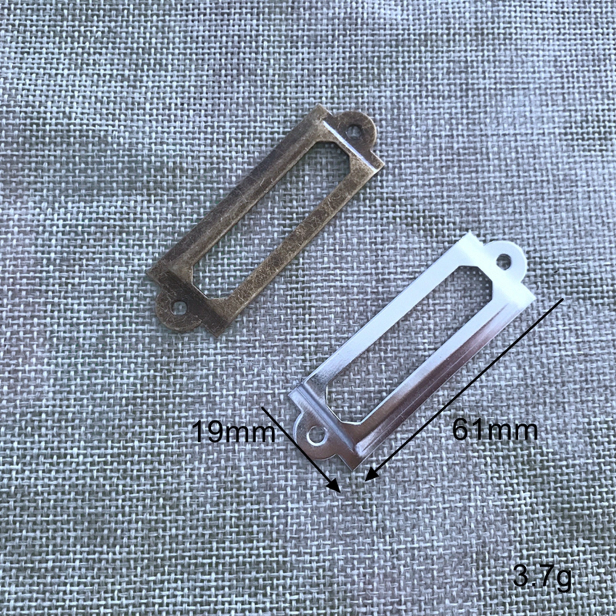 15 Pieces 19x61mm Antique Bronze Card Holder Drawer Pull/Label Frames Card/Tag Pull/Cabinet Frame Handle/File Name Card Holder for sale  