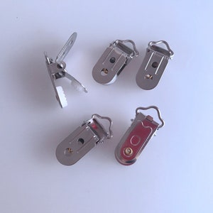 Suspender Clips 20 Pcs Metal 15mm 20mm 1 Bretel Clip Nickel Pacifier Clip  Fastener Clip 