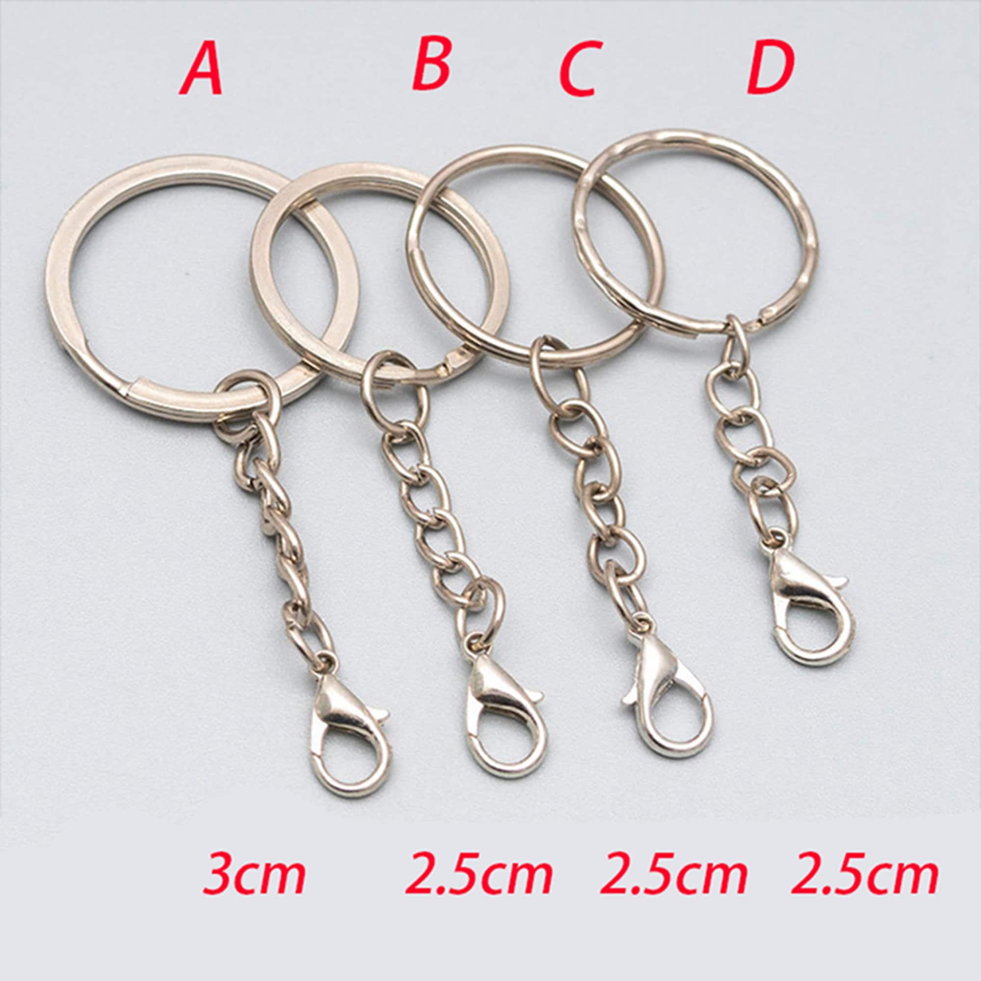 Bulk KeyChain Keyring with Chain jump rings,Split Ring Keyring Craft  Beading,Antique Copper,Key Chain Making,Keychain Supplies