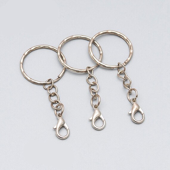 100pcs Metal Keyrings With Chain and Jump Rings in Bulk, Bulk Keychains ,  Supplies, Key Chain Making, Split Keyring 