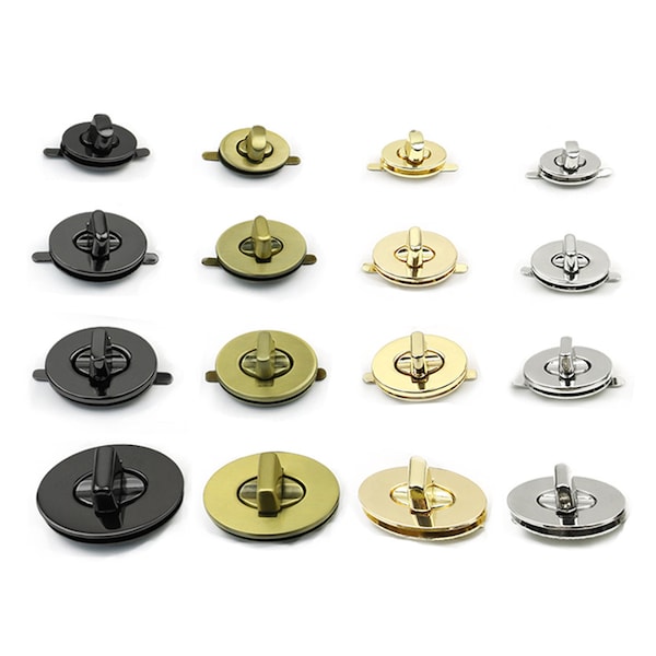 10pcs  Brushed Gunmetal Ancient sweep Nickel Light gold Purse Twist Lock Closure Oval Turn Lock Bag Fastener Bag Twist Lock Bag Turn Lock