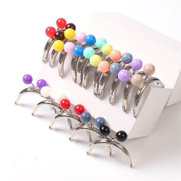 10 Pcs 8.5cm Sac Cadre Demi-cercle Brillant Binaural Candy Head Purse Cadre Portefeuille Kiss Lock Accessoires