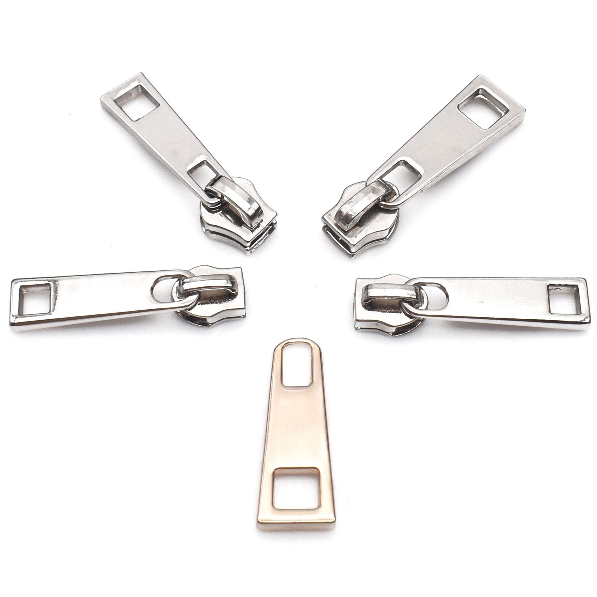 Metal Zipper Slider 5pcs Zippers Head Pull Replacement #3/5/8/10